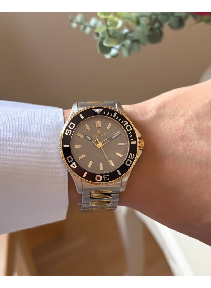 ديفوشي ساعة ديفوشي رجالية كاجوال رمادي– سوار استيل وميناء مميز - Image 2